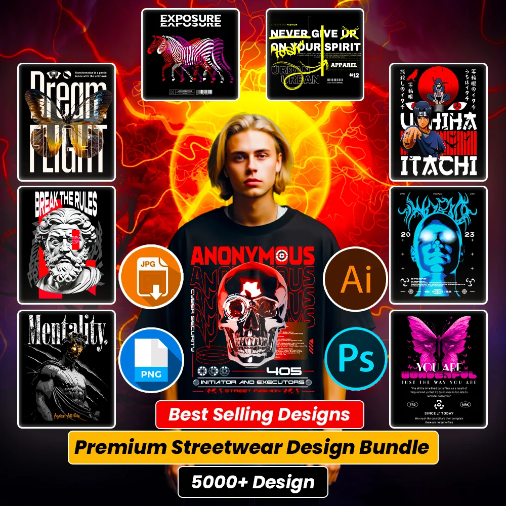 5000+ Ultimate Streetwear T Shirt Design Bundle - Streetwear T-shirt design bundle