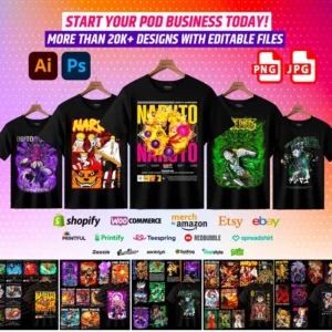 20K Anime Design Bundle for POD Business Bundle