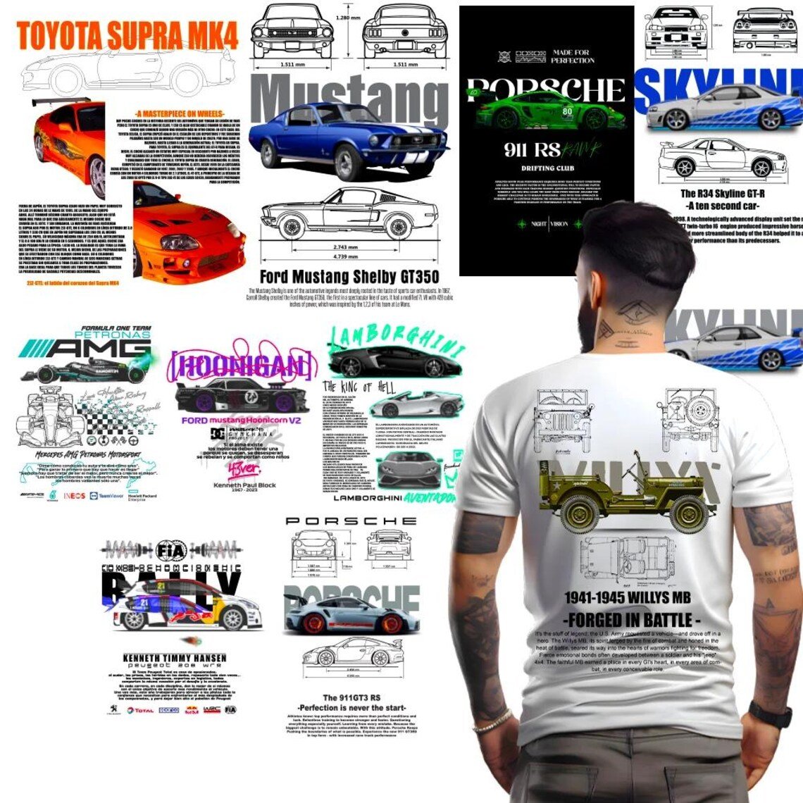 1000+ Car Design Bundle for POD Store Tshirt Business 05