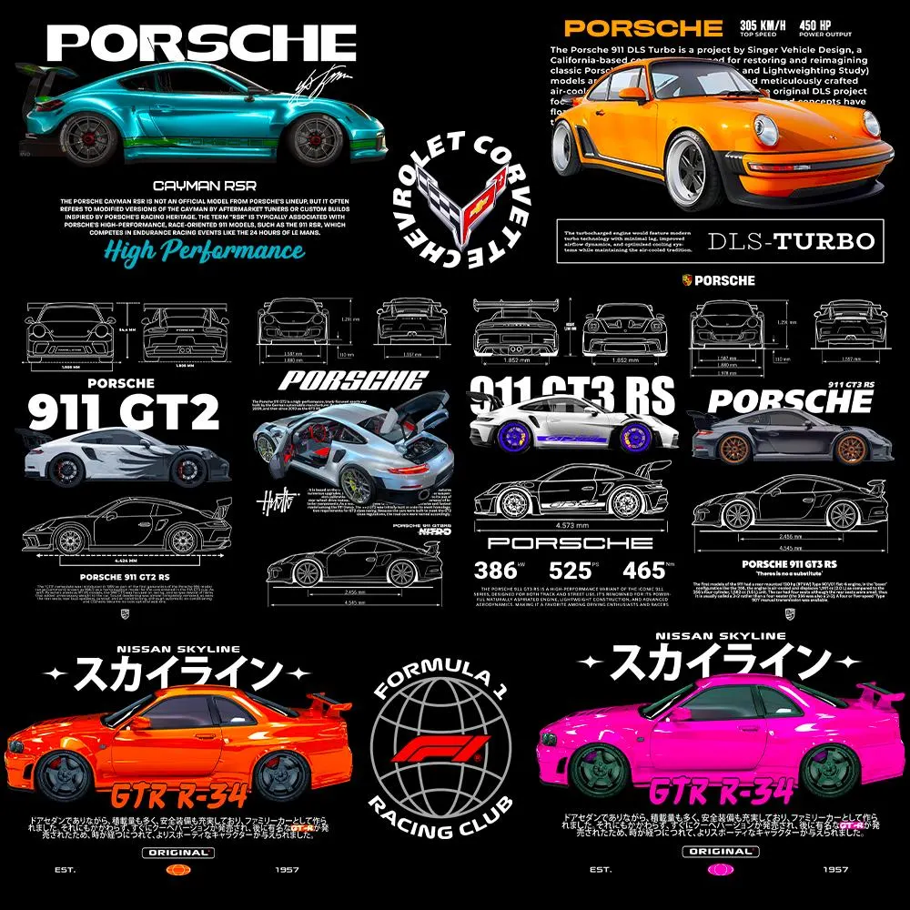 150+ PNG Car Design Bundle for POD Business 03
