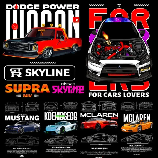 150+ PNG Car Design Bundle for POD Business 04