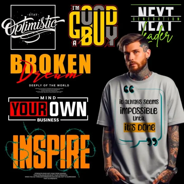 100+ Typography T-shirt Bundle - Image 4