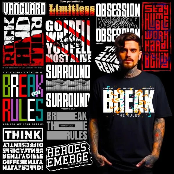 400+ Typography T-shirt Bundle - Image 7