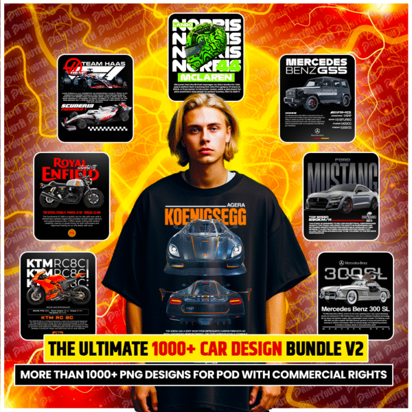 1000+ Car & Bike Design Bundle V2 for POD Business Main