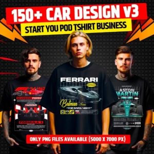 150+ PNG Car Design Bundle for POD Business Main