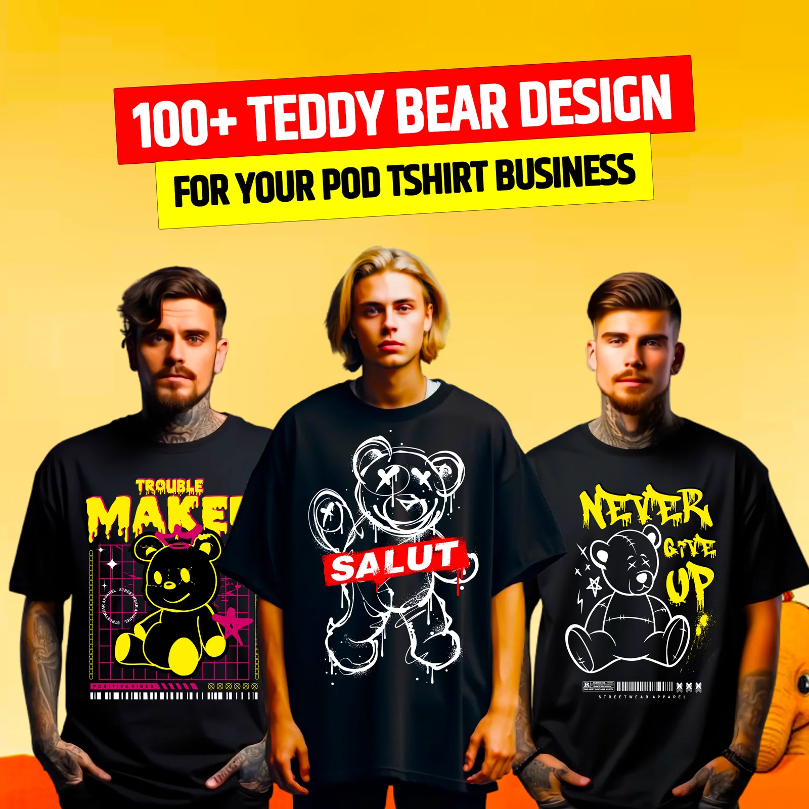 100+ Teddy Bear Design Bundle for POD Business Main