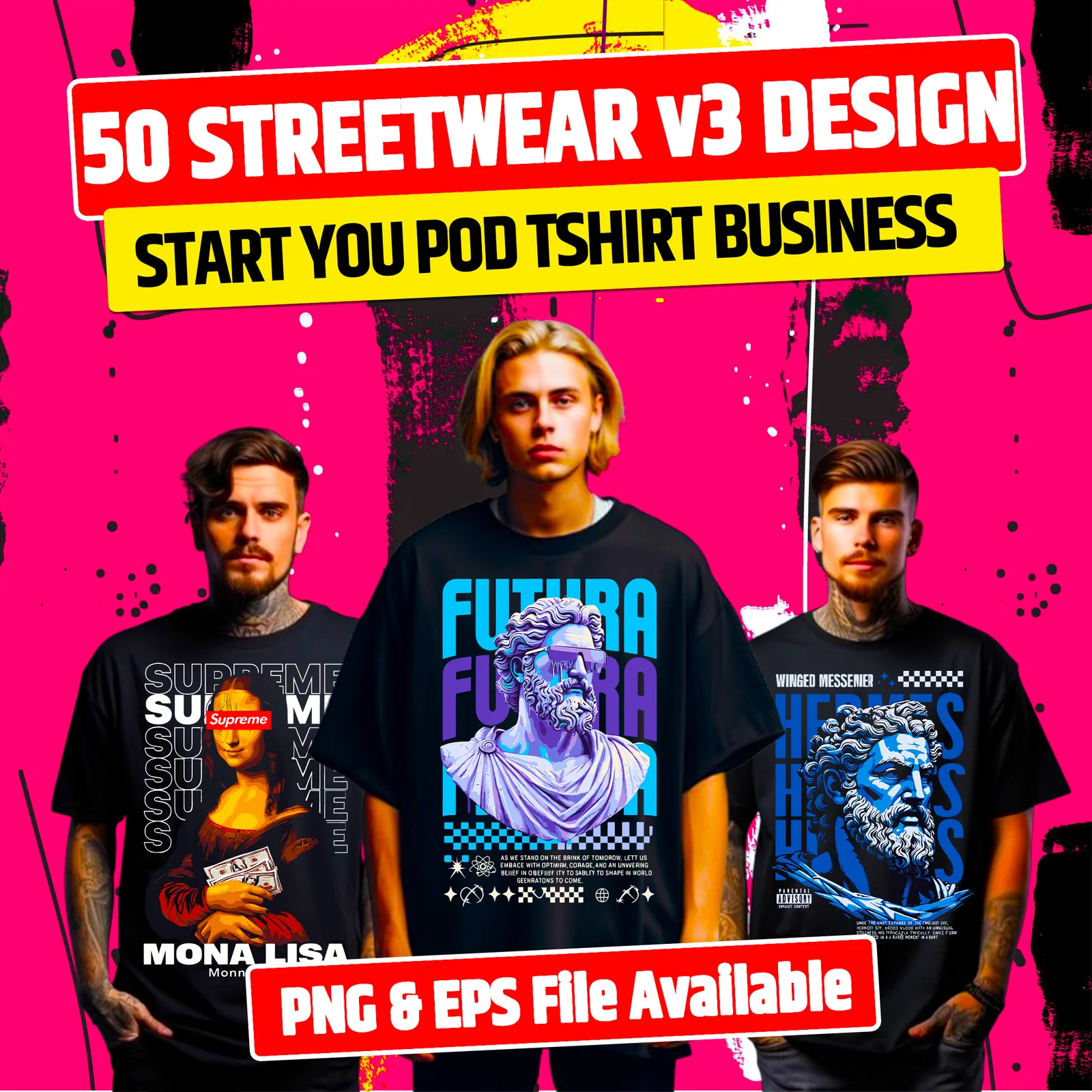 50+ Streetwear Design Bundle v3 for POD Business Main