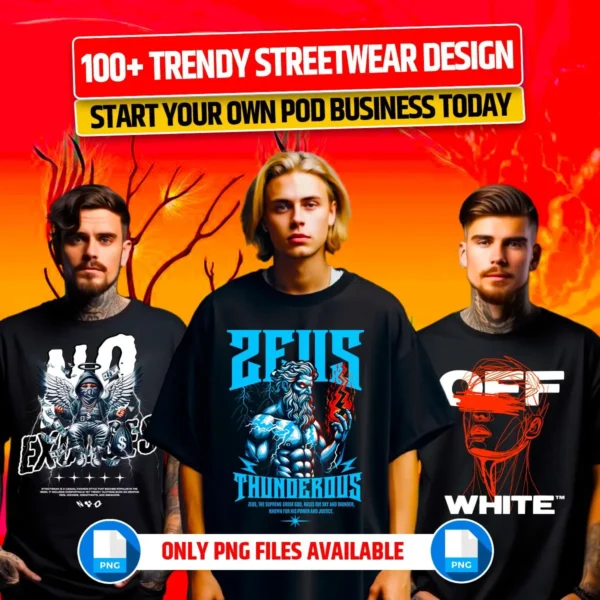 100+ Trendy Streetwear Design Bundle for POD Business Main