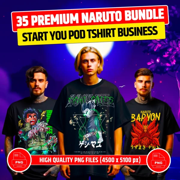35+ Premium Naruto Anime Bundle for POD Business Main