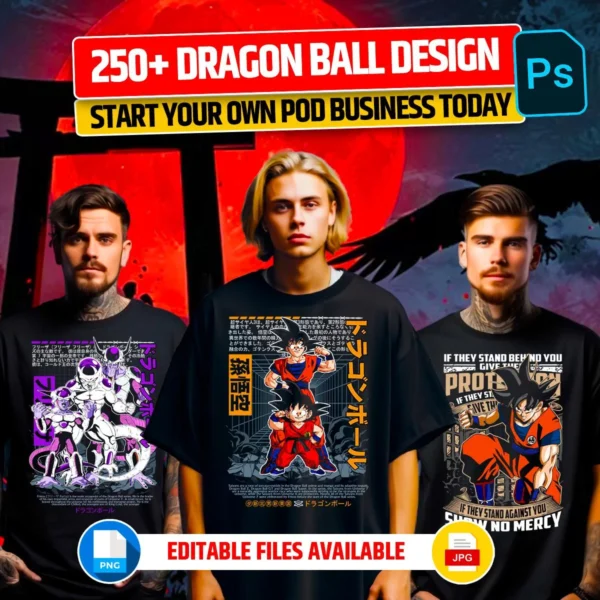 250+ Dragon Ball Z Bundle for POD Business Main