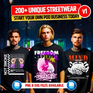 200+ Unique Streetwear Design Bundle for POD Business Main