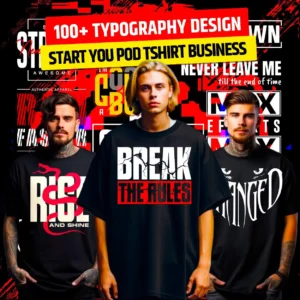 100+ Typography Design Bundle for POD Business Main