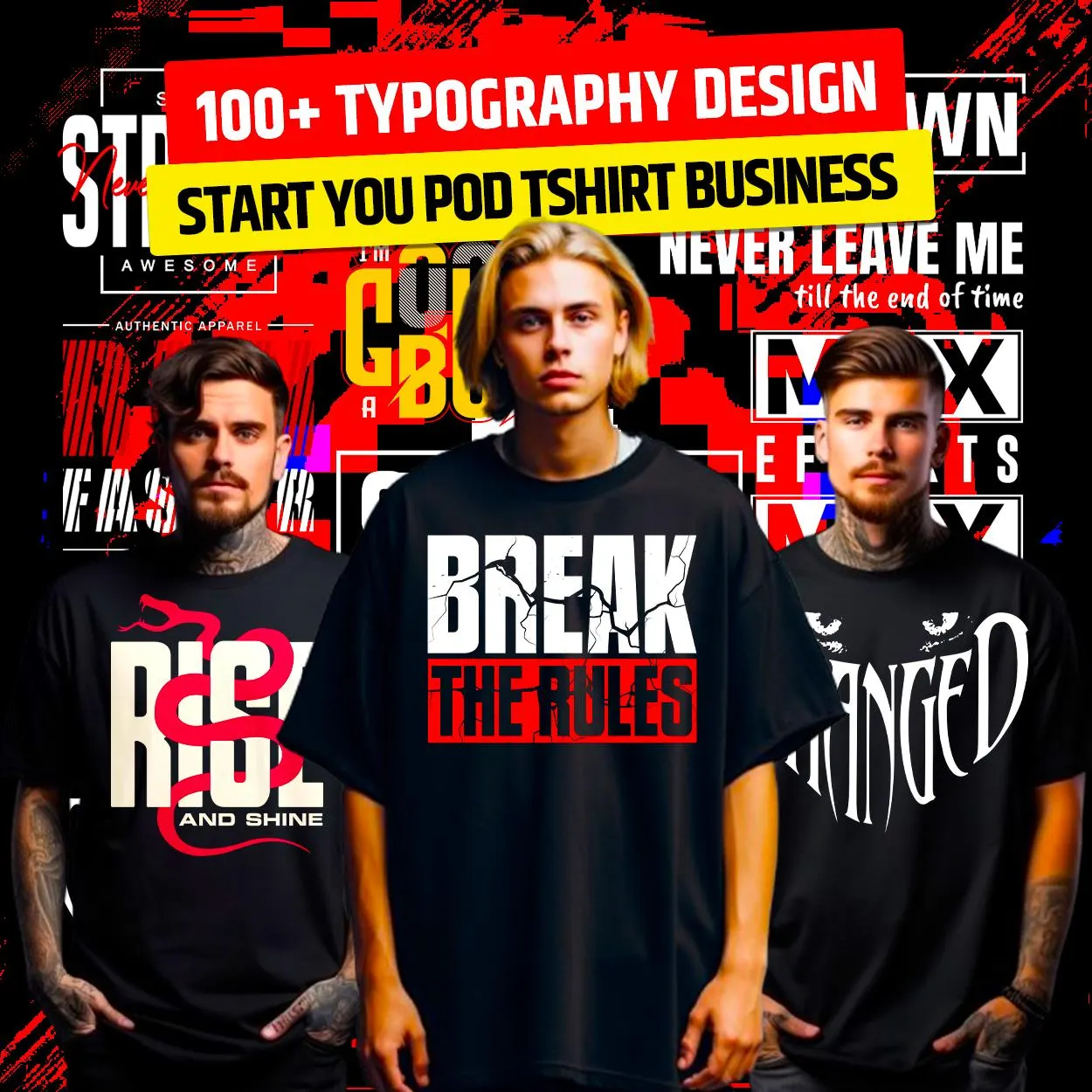 100+ Typography Design Bundle for POD Business Main