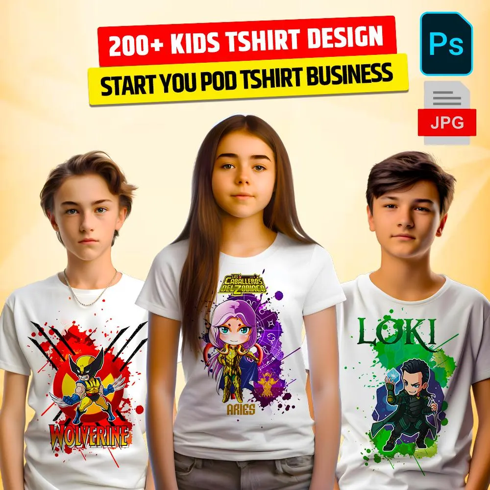 200+ KIDS Design Bundle for POD Business Main