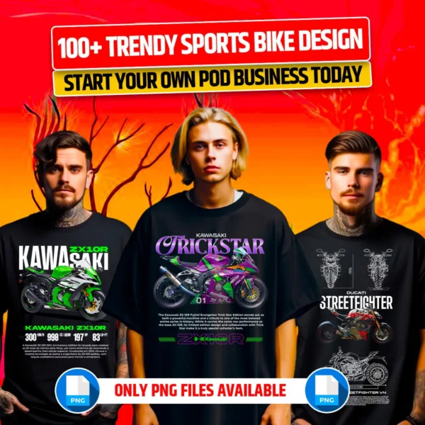 100+ Car & Bike Design Bundle for POD Business Main