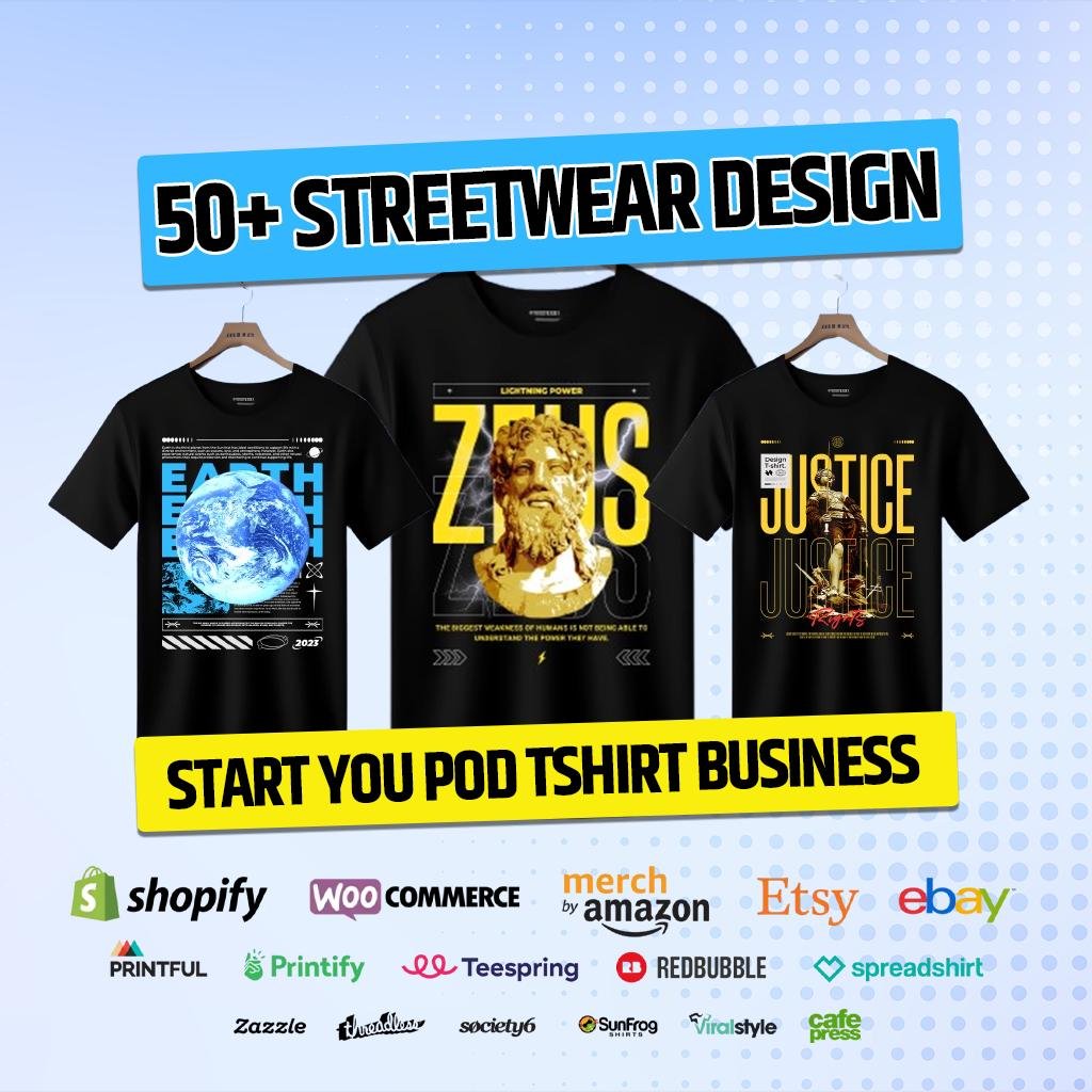 50+ Streetwear Design Bundle for POD Business Main