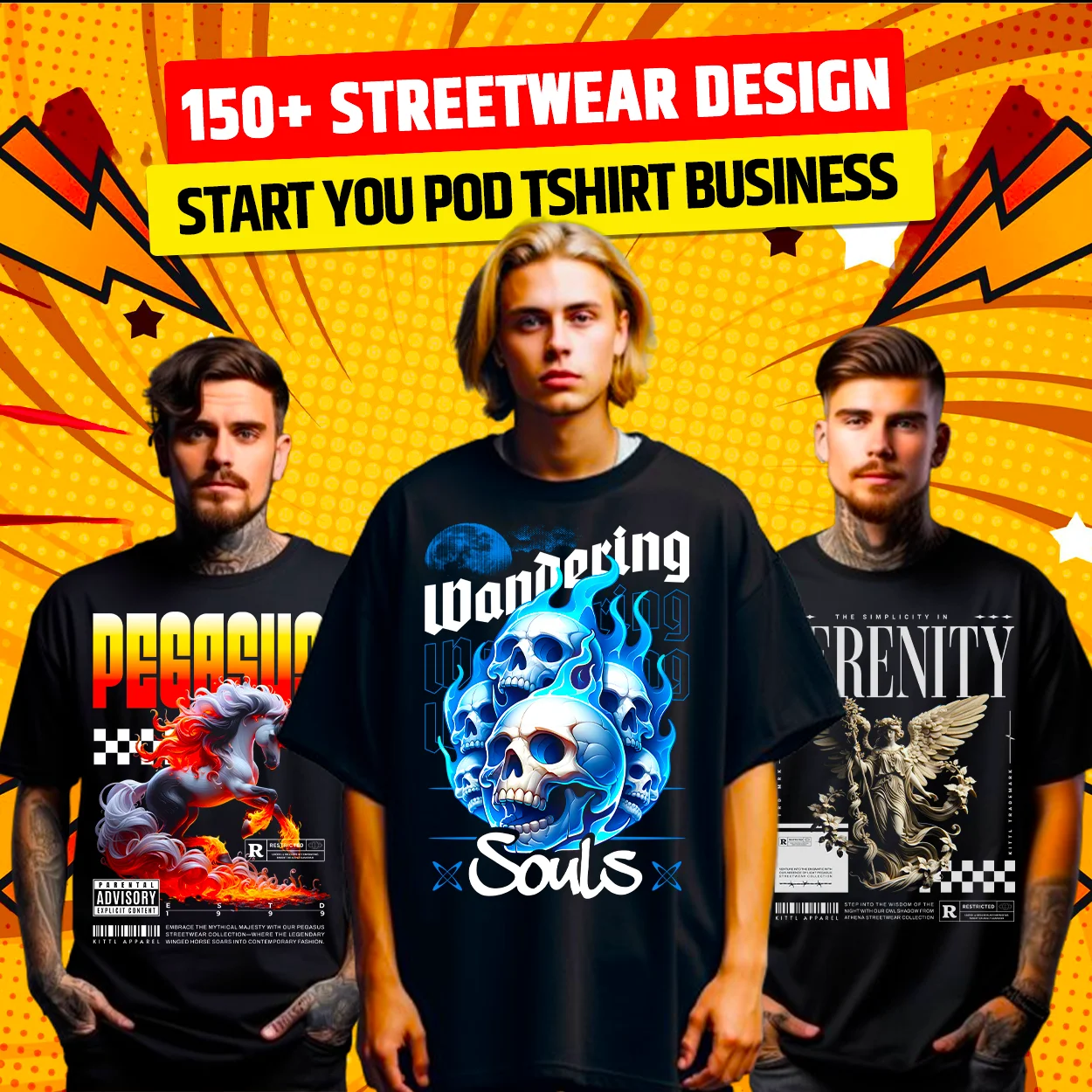 150+ Streetwear Design Bundle for POD Business Main