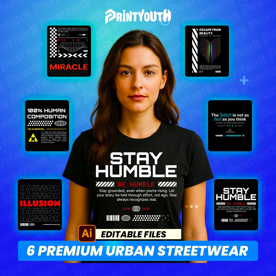 6 Premium Urban Streetwear Design Bundle for POD Business Main