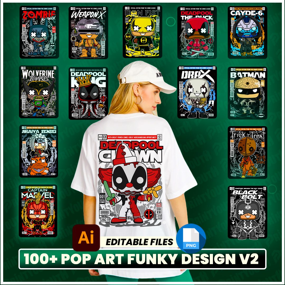 POP Art Bundle v2 for POD Business Tshirt Design Bundle Main